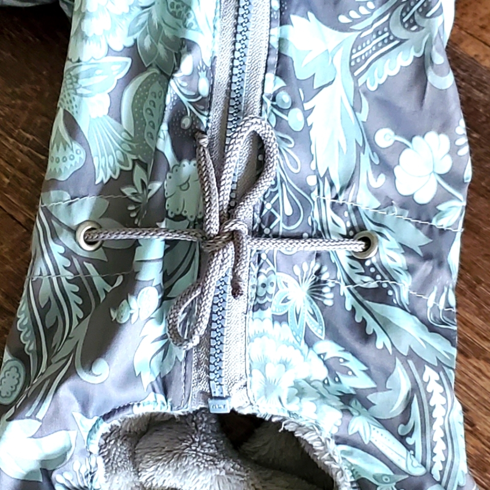 Floral Hooded Jacket with Drawstring